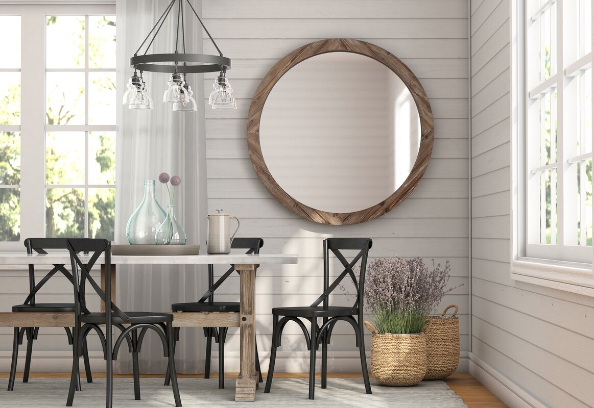 Union Rustic Booker Round Wood Wall Mirror & Reviews | Wayfair